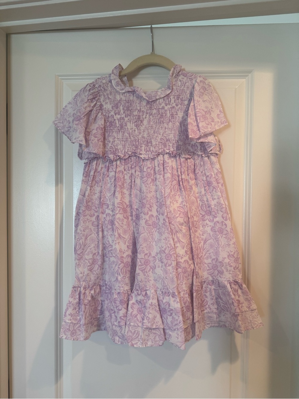 Janie and Jack Lavender Floral Smock Dress